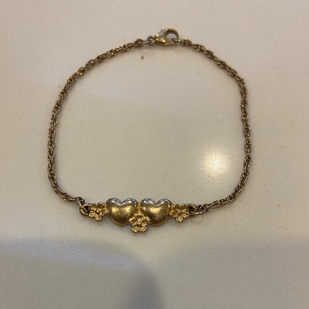 James Avery Heart and Flower Gold Bracelet